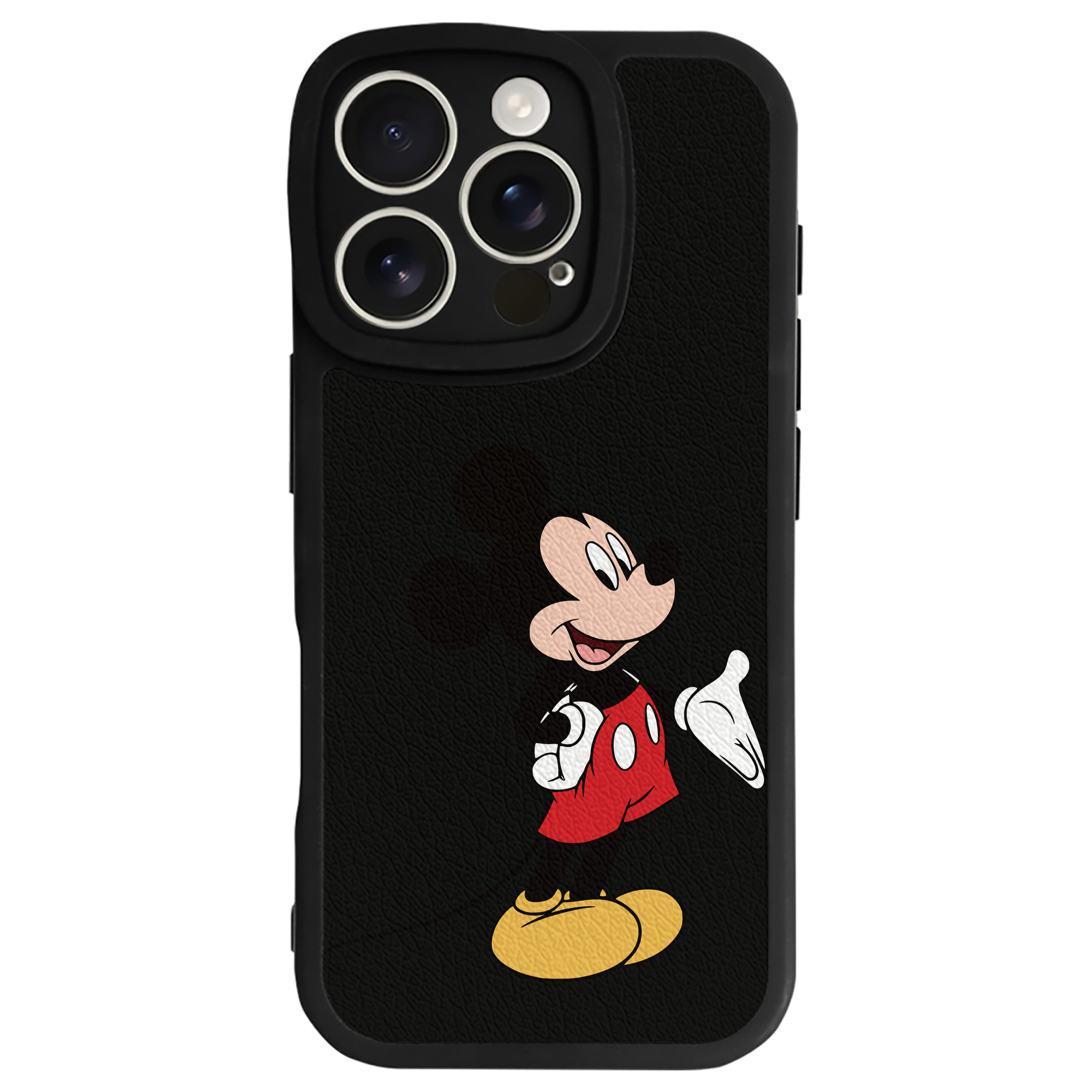 （画像用） ミッキーマウス Mickey Mouse 【iPhone 16シリーズ対応】シリコンスマホケース（レザー調） 材質：シリコン